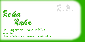reka mahr business card